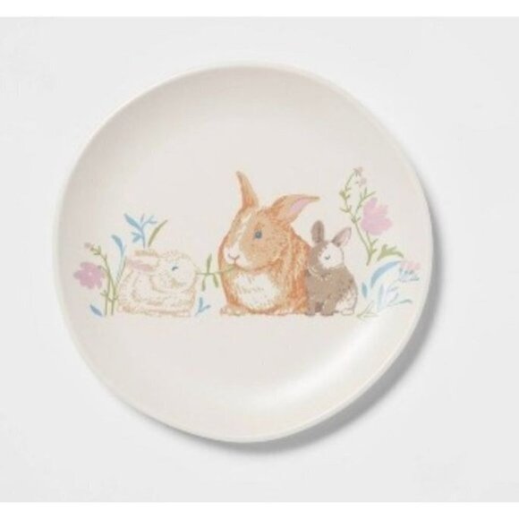 Target Threshold™ 8" Melamine Bunny Salad/Appetizer Plate White Set of 2 - Picture 1 of 8